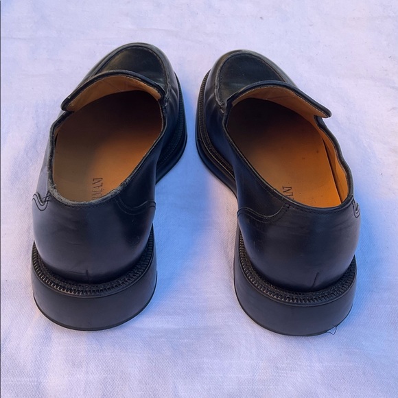 Giorgio Armani Mens Shoes black leather slip on size 39 1/2 loafers - Picture 5 of 8